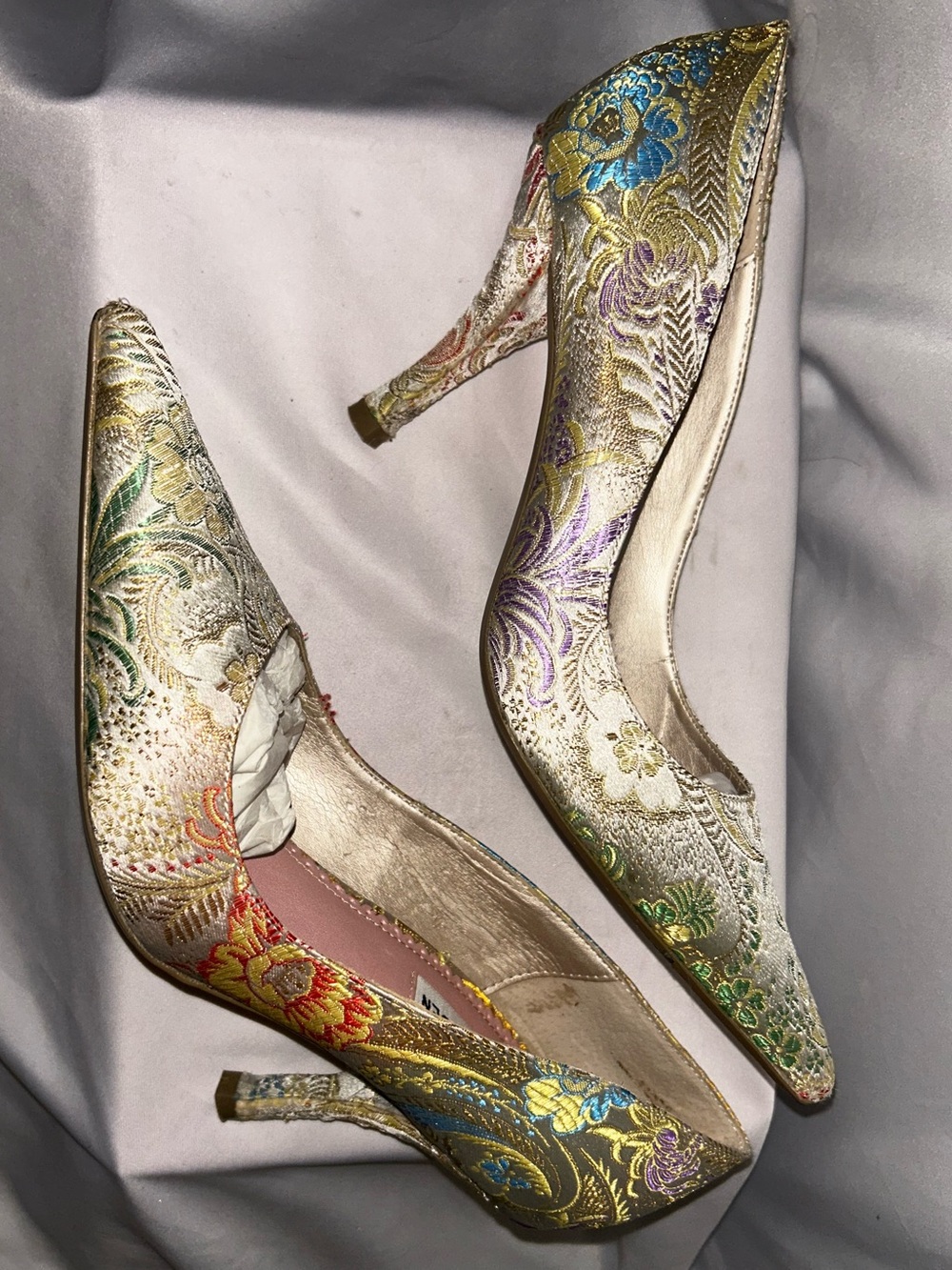 Steve Madden Metallic Floral Brocade Pointed-Toe Pumps - Picture 2 of 8